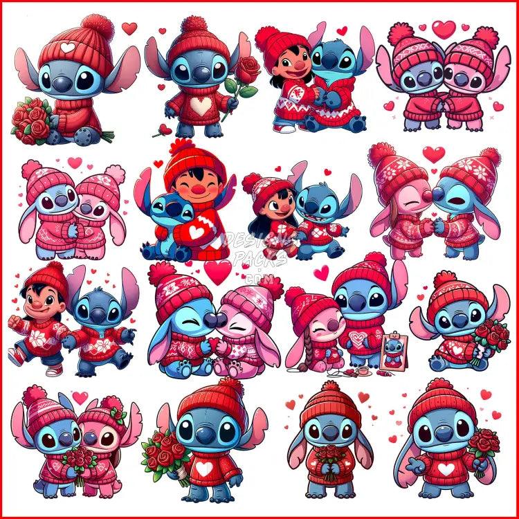 19 Love Be My Stitch Valentine Designs Bundle Png