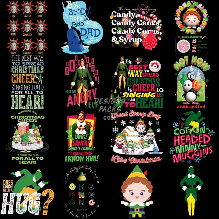 19 Movie Christmas Elf Designs Bundle Png