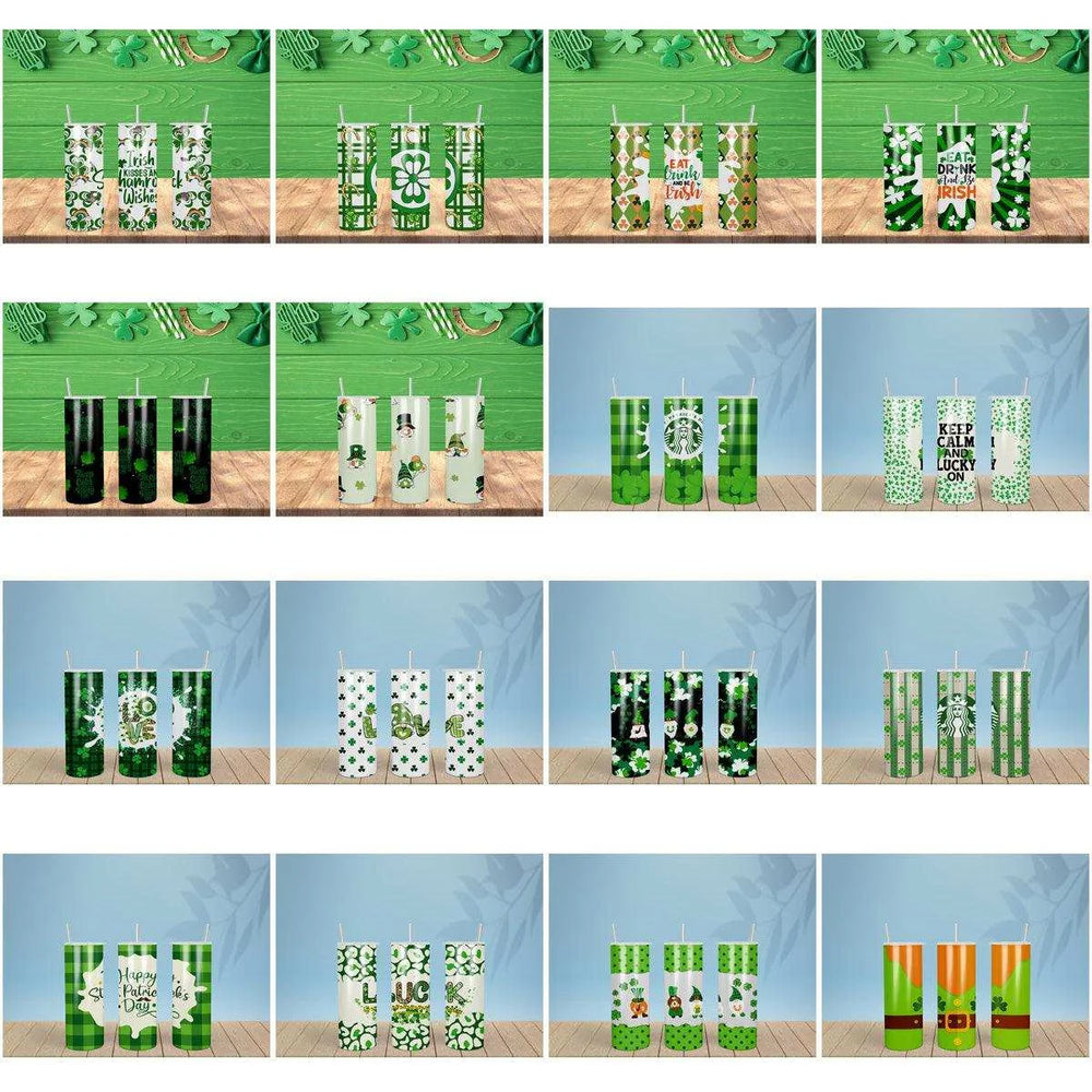 19 Saint Patricks Day Tumbler Wrap Designs Bundle JPG