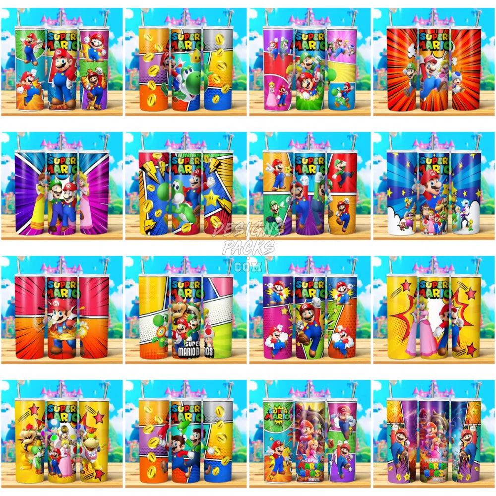 19 Super Mario Comics Gaming Tumbler Wrap Bundle Jpg