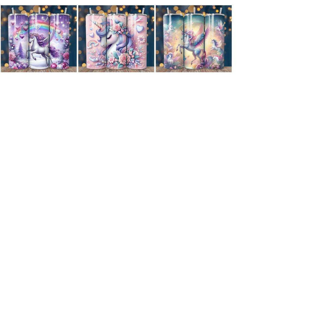19 Unicorn Tumbler Wrap Designs Bundle JPG