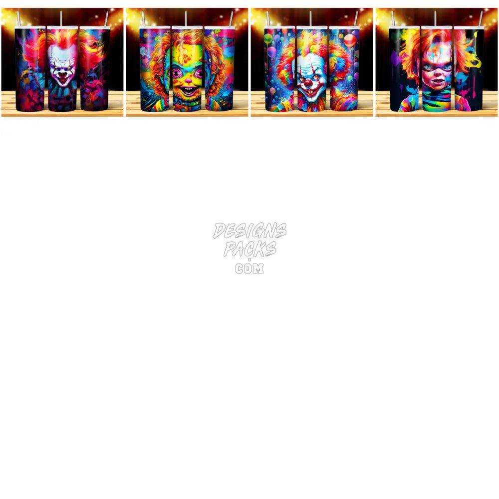19 Vibrant Slashers Halloween Tumbler Wrap Bundle Jpg