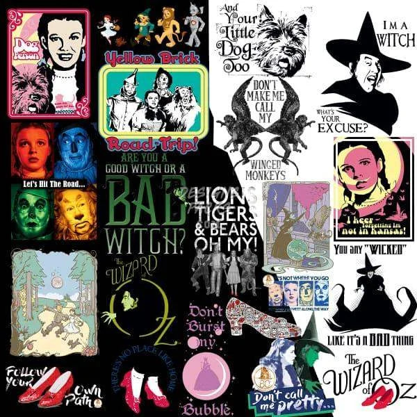 19 Wizard Vintage Movie Designs Bundle PNG