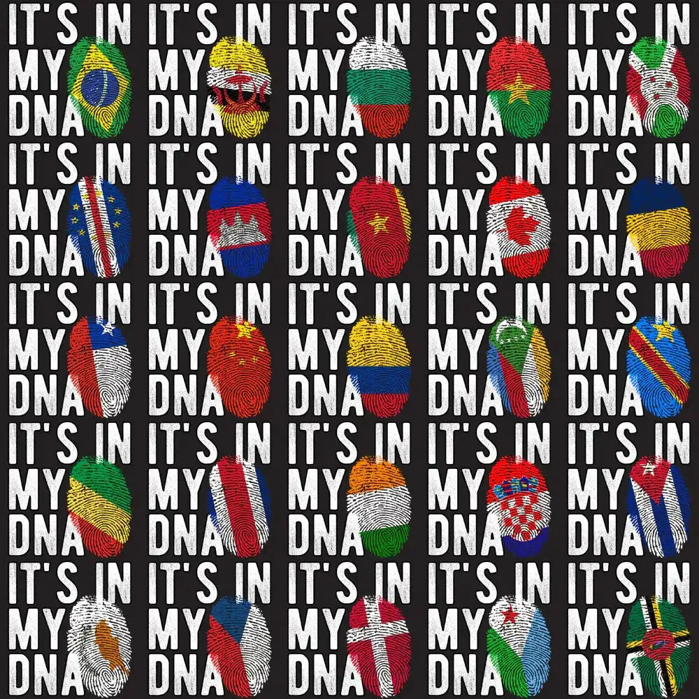 190 In My DNA Fingerprint Flags World Countries Designs Bundle PNG