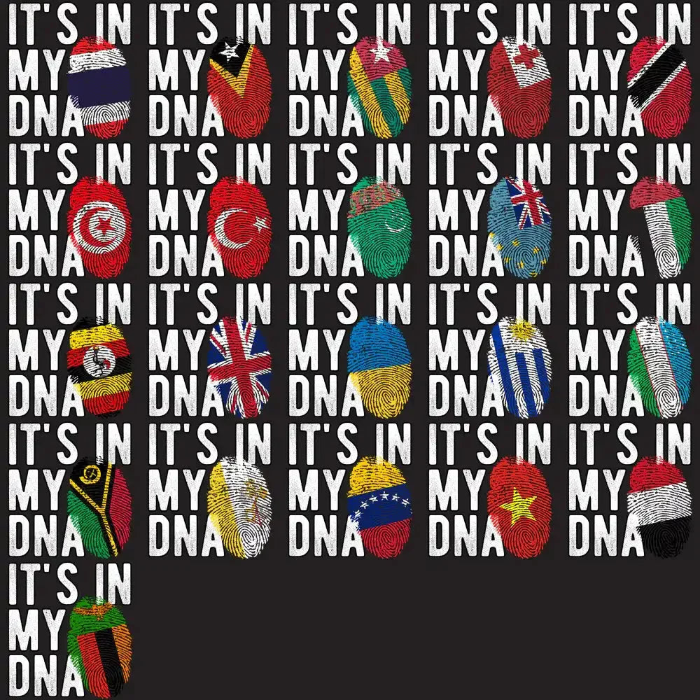 190 In My DNA Fingerprint Flags World Countries Designs Bundle PNG