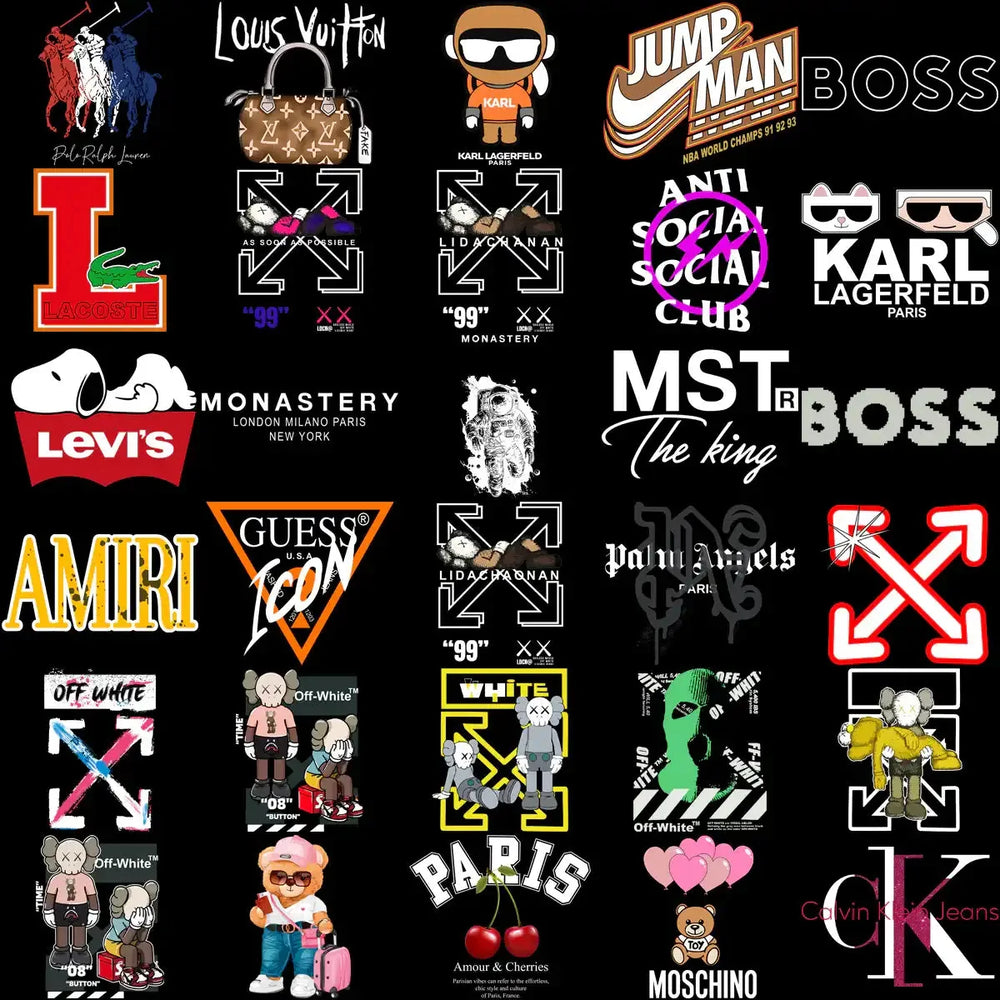 190 Popular Brand Mix Mega Streetwear Designs Bundle PNG