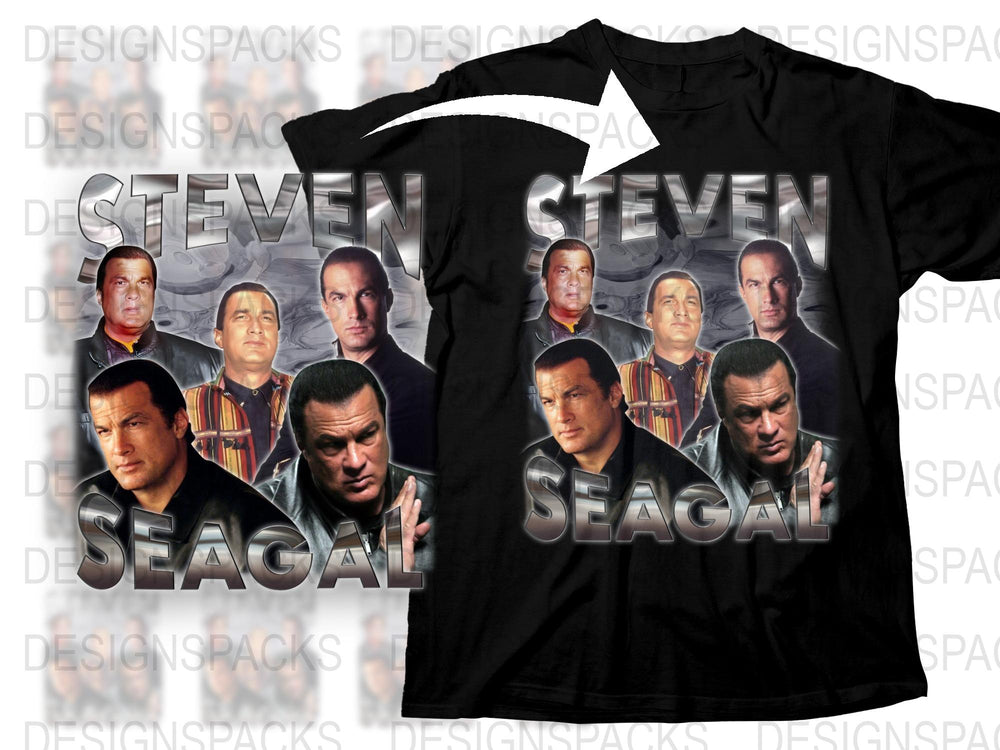 Vintage Steven Seagal Graphic T-Shirt, 90s Action Star Tee, Movie Fan Apparel, Retro Collectible Shirt
