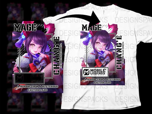 Mobile Legends Anime T-Shirt, Heroine Graphic Tee, Mysterious Eastern Land Design, Gaming Apparel
