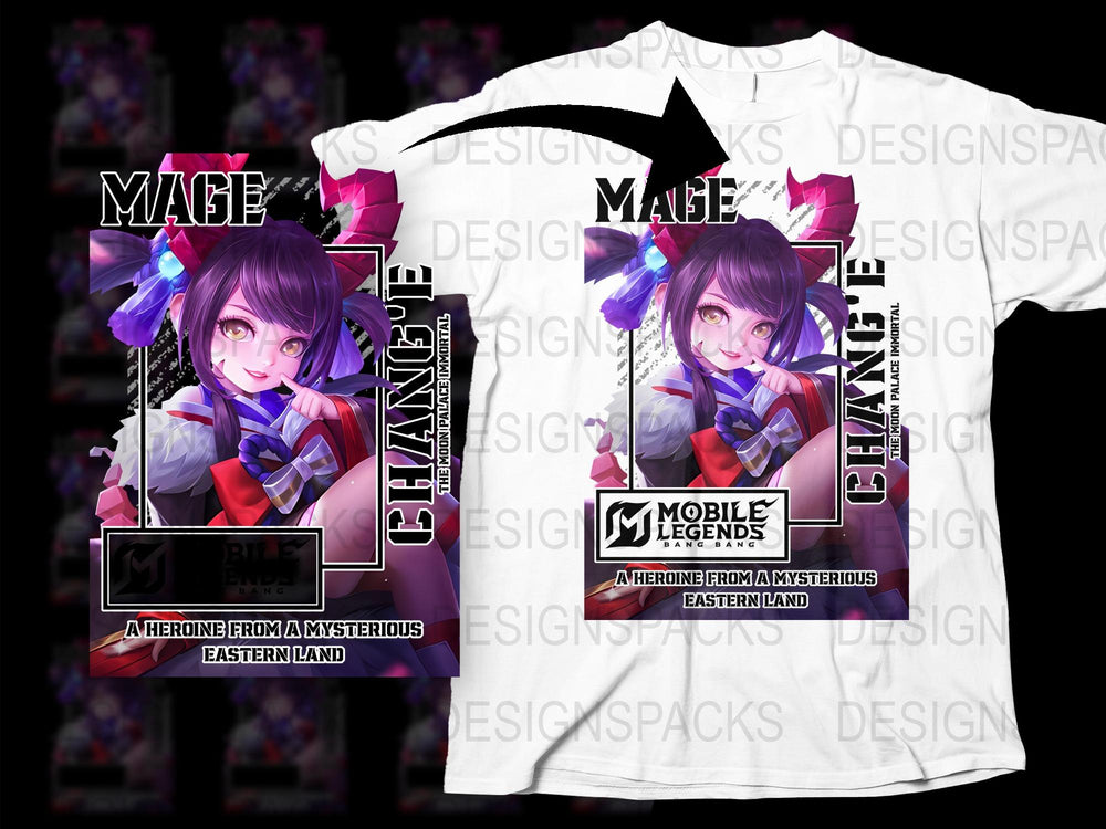 Mobile Legends Anime T-Shirt, Heroine Graphic Tee, Mysterious Eastern Land Design, Gaming Apparel