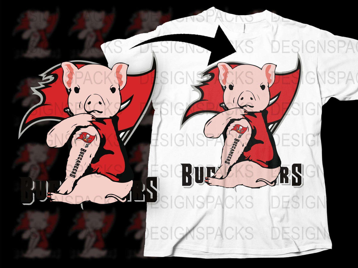 Cool Red Devil Pig Graphic T-Shirt, Cartoon Pig Design, Unique Animal Tee, Bold Kids and Adult Sizes Available