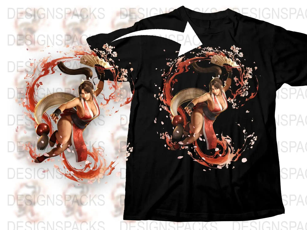Anime Martial Arts Fighter T-Shirt, Dynamic Action Graphic Tee, Stylish Unisex Black Cotton Shirt