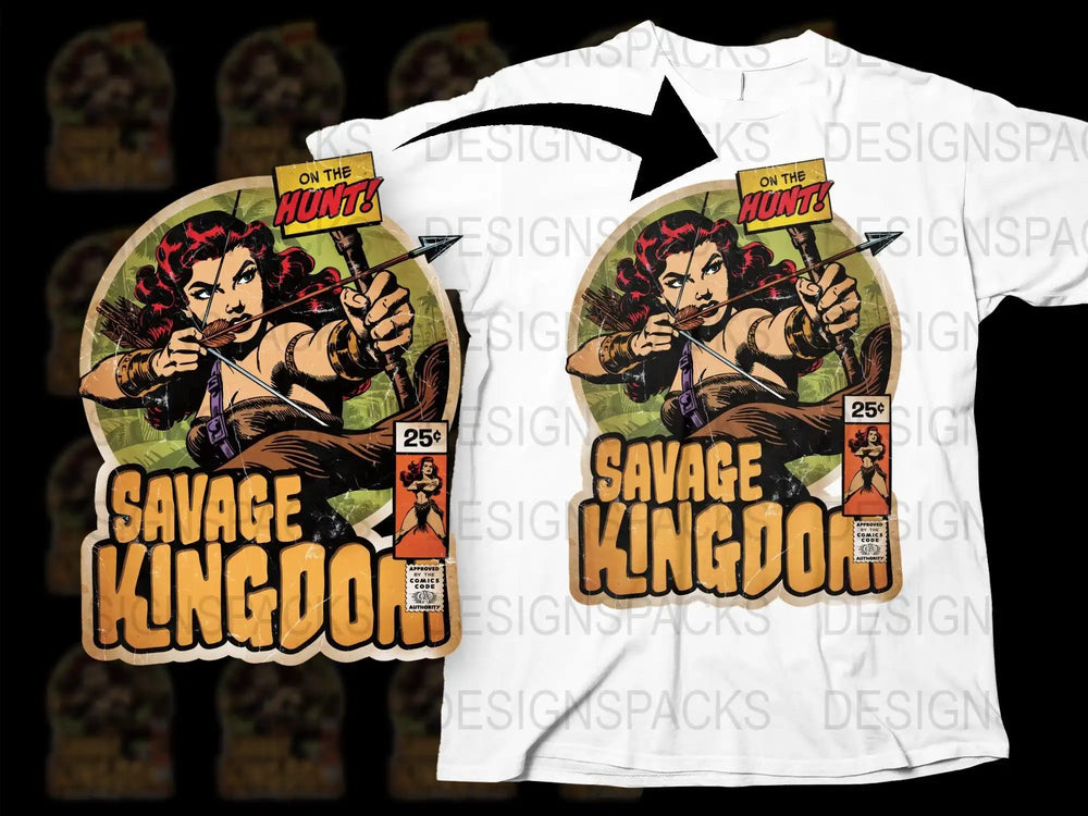 Vintage Comic Book Art T-Shirt, Savage Kingdom Graphic Tee, Retro Style Unisex Clothing