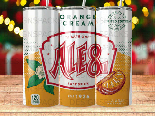 ALE 8 orange soda tumbler with 