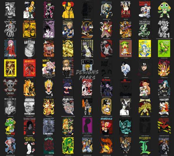 194 Anime Mix Designs Bundle EPS Vector DESIGNSPACKS
