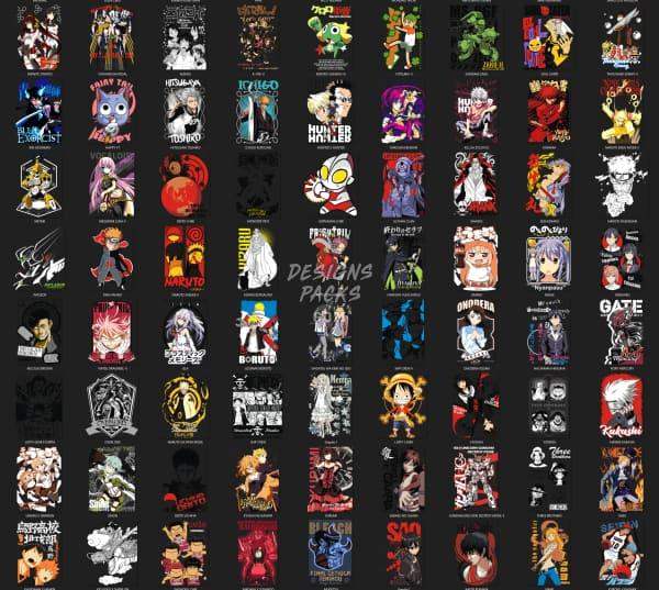 194 Anime Mix Designs Bundle EPS Vector DESIGNSPACKS