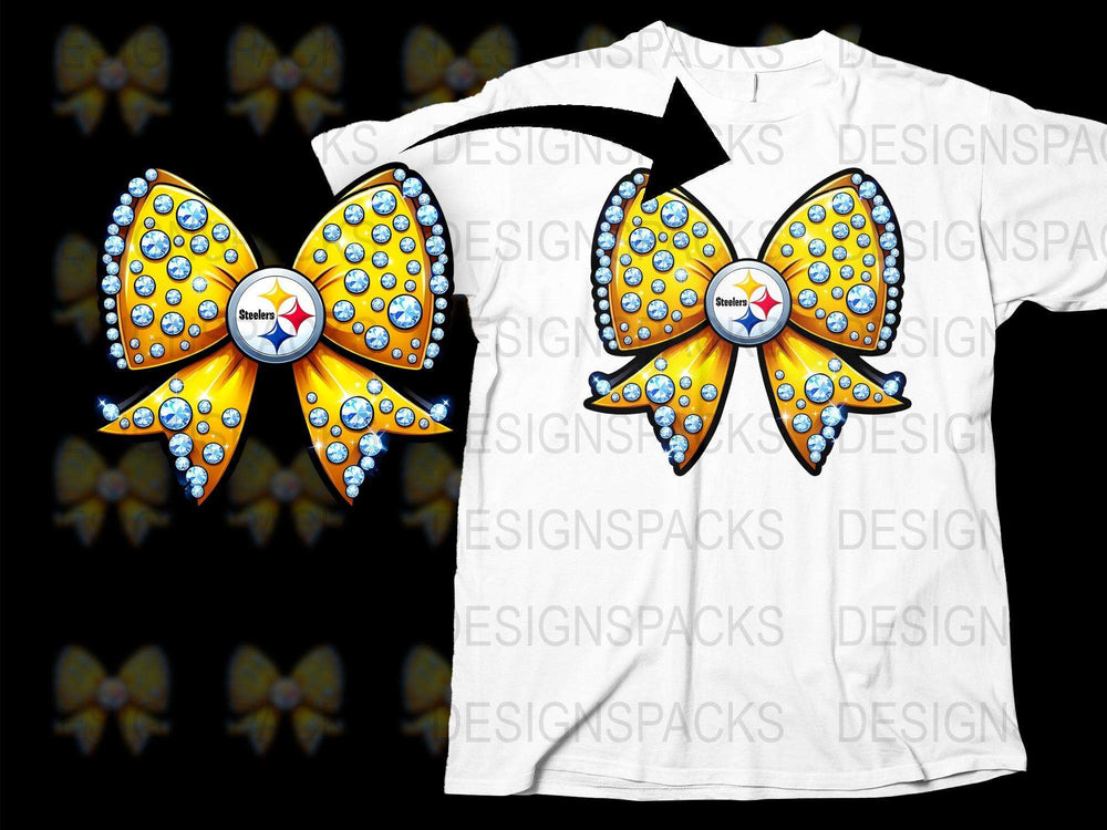 Pittsburgh Inspired Butterfly T-Shirt, Colorful Yellow and Blue, Star Logo Graphic Tee, Casual Wear