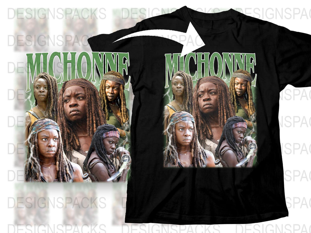 Michonne Graphic T-Shirt, Walking Dead Fan Tee, Zombie Apocalypse Themed Shirt, Gift for TV Series Fans