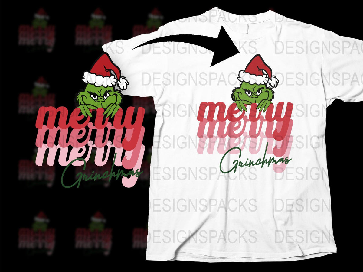 Merry Grinchmas T-Shirt, Funny Christmas Tee, Holiday Grinch Graphic Shirt, Festive Unisex Apparel