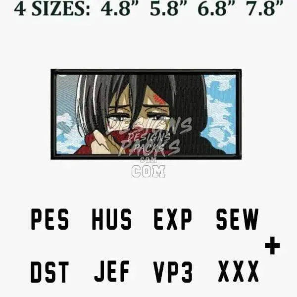 Mikasa Anime Embroidery Design
