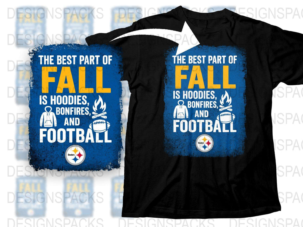 Fall Season Hoodie and T-Shirt Set, Football, Hoodies, Bonfires Graphic, Unisex Apparel