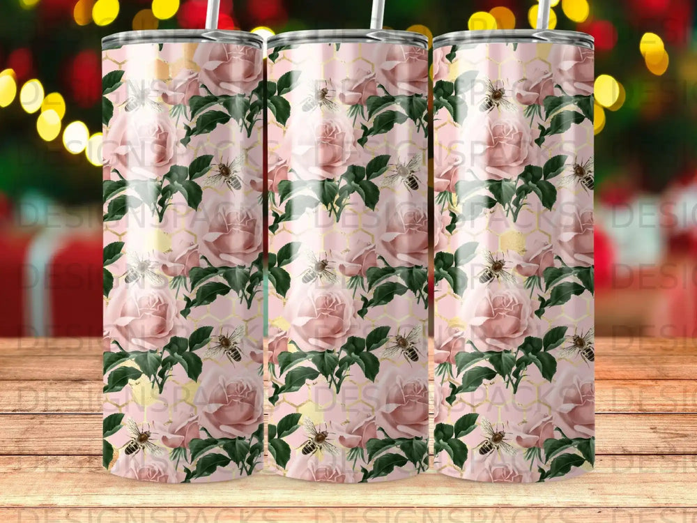 Pink Blush Roses Honeycomb Bee Pattern product type