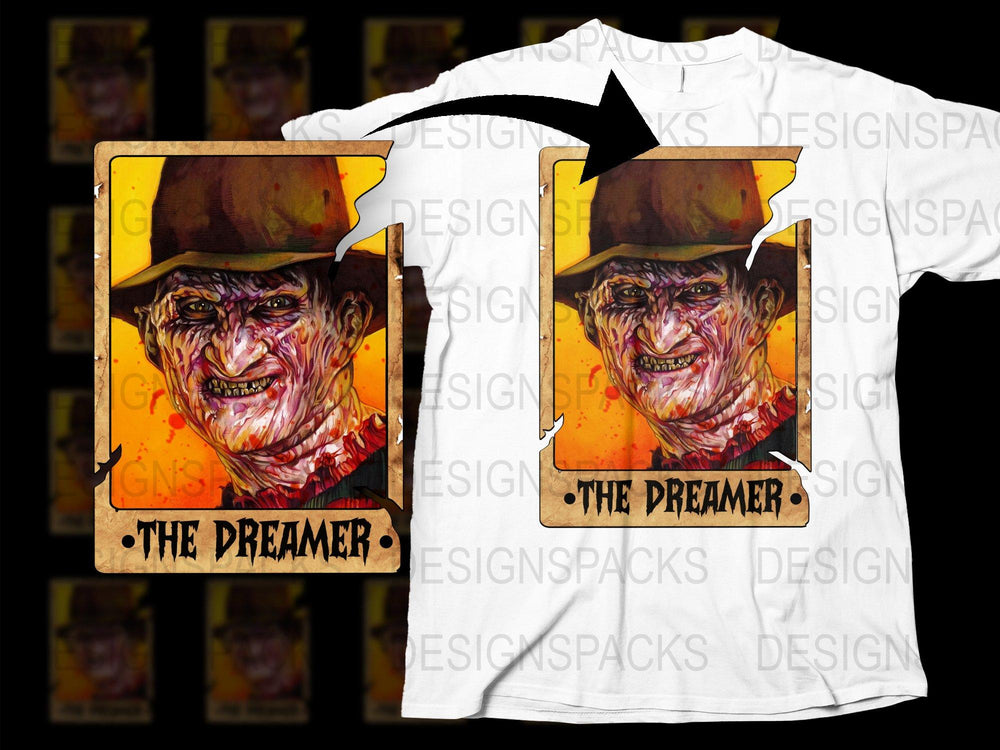 Vintage Horror T-Shirt, The Dreamer Graphic Tee, Scary Movie Fan Apparel, Unisex Cotton Shirt