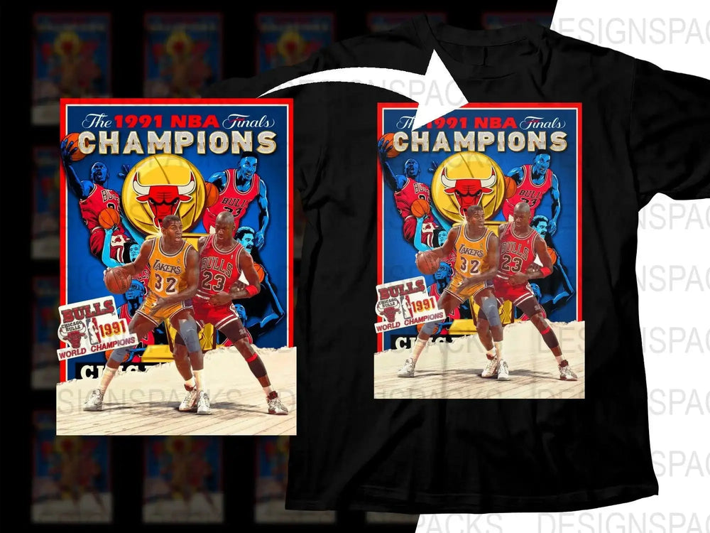 1991 NBA Finals Champions Bulls VS Lakers Bootleg Png Digital Download