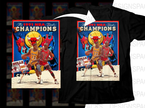 1991 NBA Finals Champions Bulls VS Lakers Bootleg Png Digital Download
