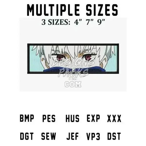 Boxed Eyes of Toge Inumaki Anime Embroidery Design