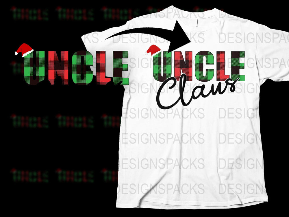 Uncle Claus Funny Christmas T-Shirt, Holiday Family Gathering Tee, Festive Red Green White Shirt