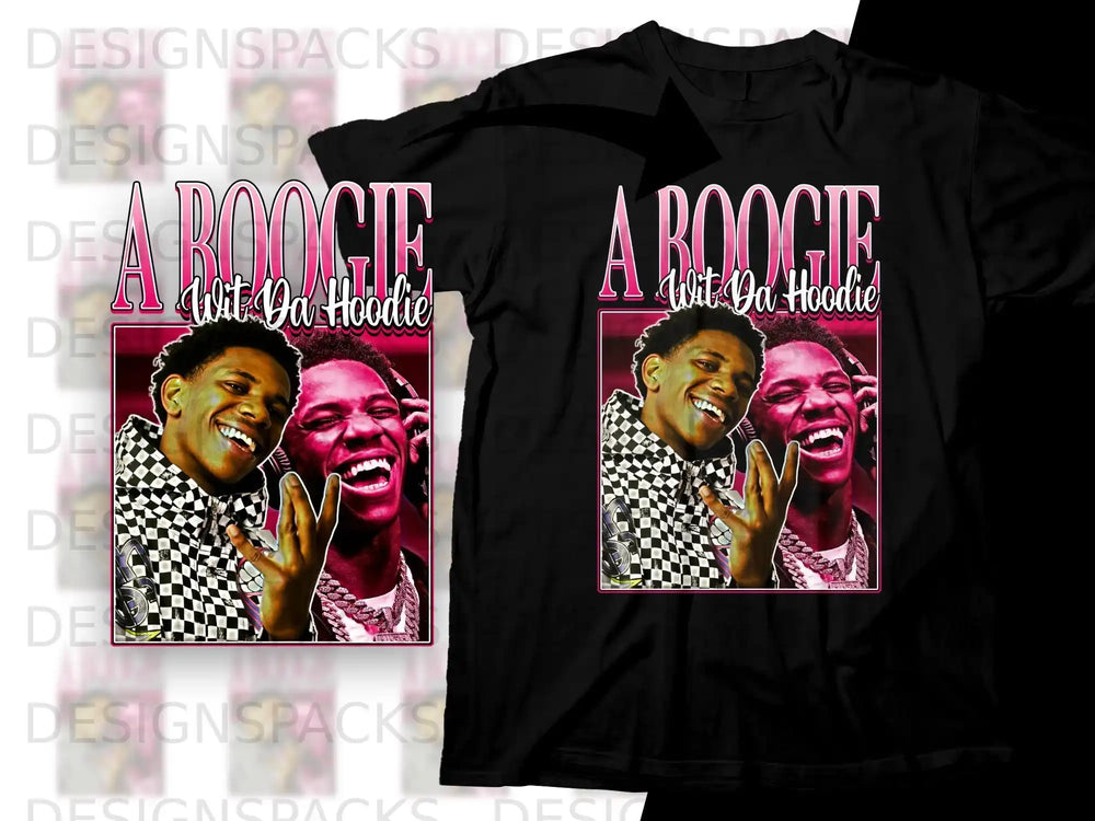 A Boogie Wit Da Hoodie graphic on a black t-shirt.