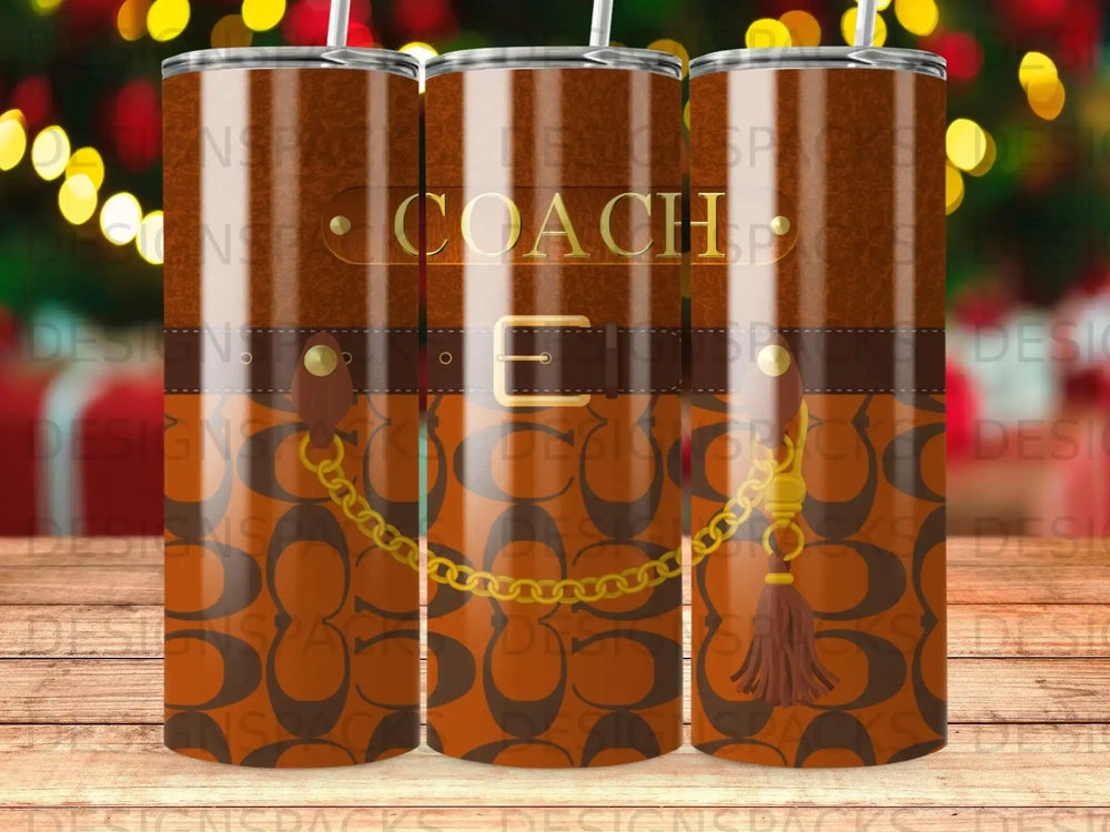 Coach Monogram Strap Gold Chain Tassel Tumbler product type