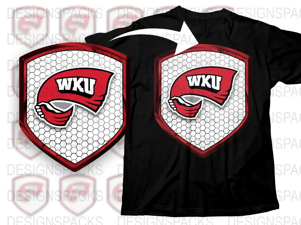 WKU Football Helmet Graphic T-Shirt, Men's Black Sports Tee, College Team Apparel, Fan Gift Idea