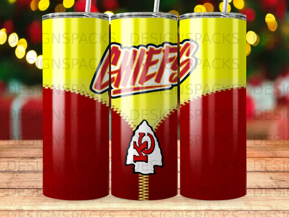 Chiefs KC Arrowhead Zipper Design Yellow Red Tumbler product type