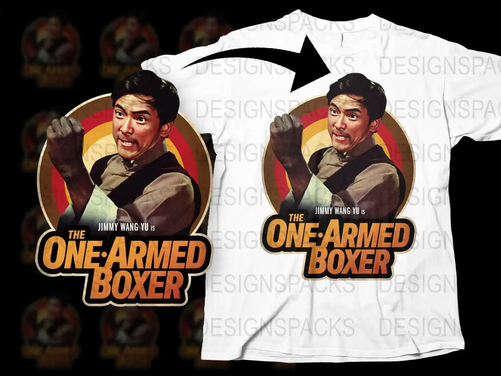 Vintage Martial Arts Movie T-Shirt, Jimmy Wang Yu One-Armed Boxer Graphic Tee, Collector's Film Merchandise, Retro Style Shirt
