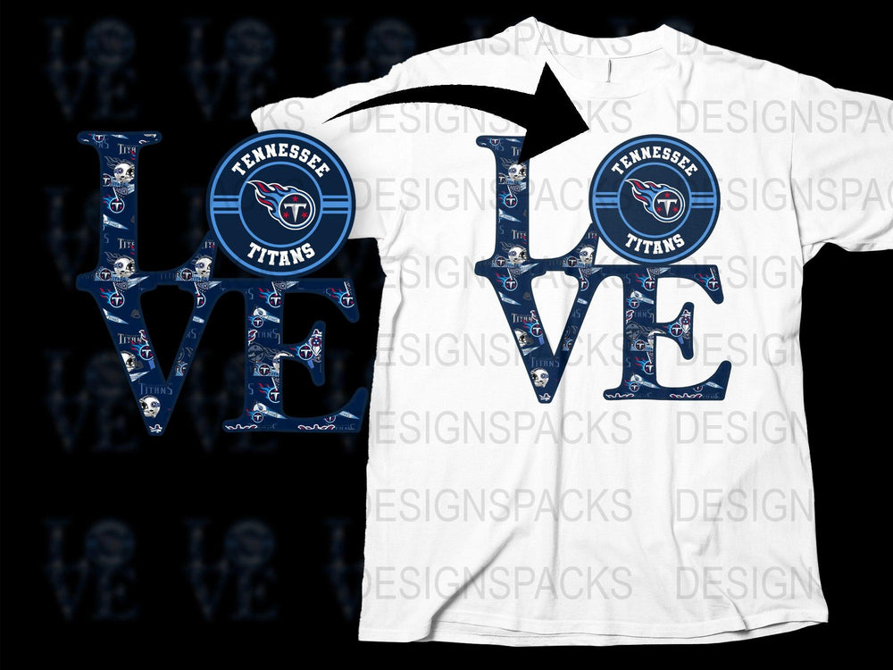 Tennessee Titans Love Graphic T-Shirt, NFL Team Apparel, Sports Fan Gift, Casual Wear, Stylish Football Tee