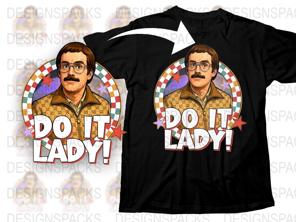 Retro Comic Style T-Shirt, Funny Quote 'Do It Lady!' Graphic Tee, Vintage Inspired Design, Casual Wear, Gift Idea