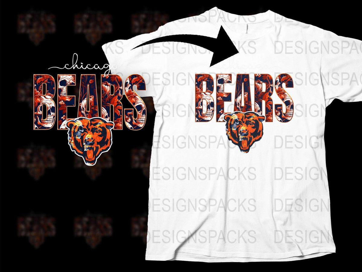 Chicago Bears Themed T-Shirt, Stylish Sports Fan Apparel, Unisex Graphic Tee Design, Football Season Wear
