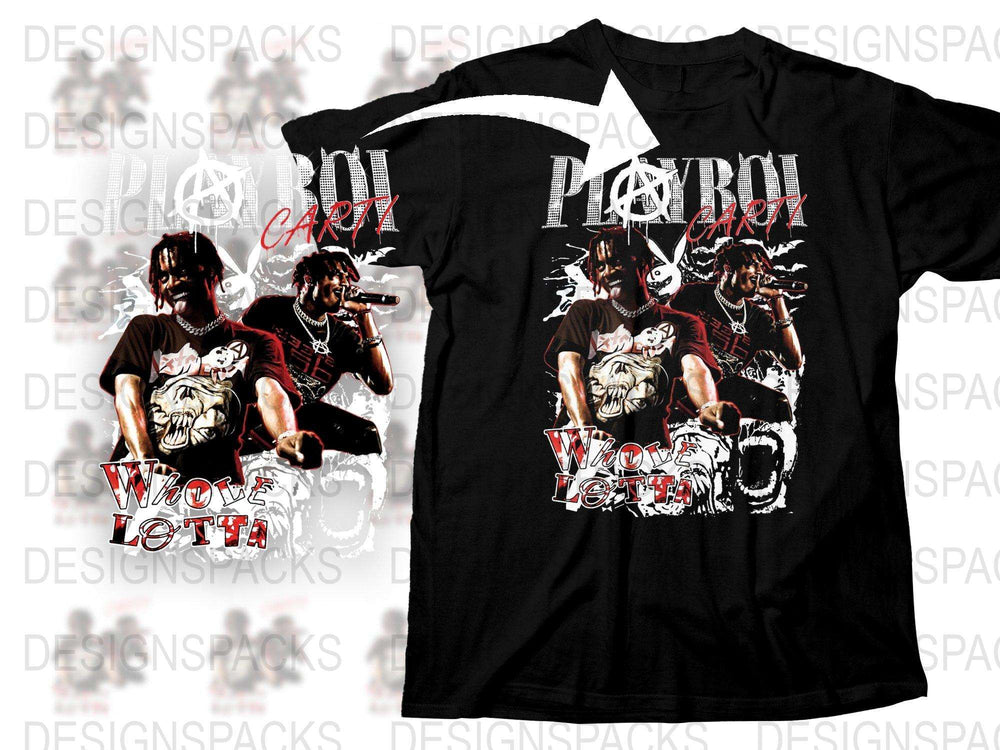 Hip Hop Cartoon Graphic T-Shirt, Urban Streetwear, Men's and Women's Black Tee, Trendy Music Inspired Fashion Top