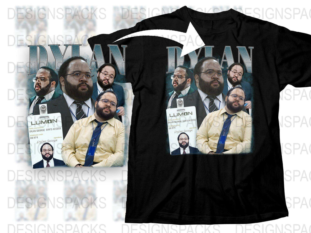 Custom Dylan Name T-Shirt, Personalized Photo Collage Design, Unique Gift Idea, Multiple Poses, Black Tee