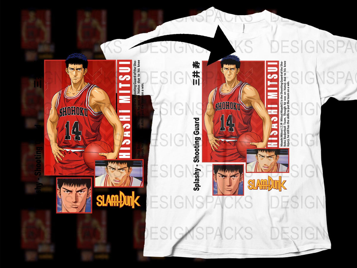 Slam Dunk Anime T-Shirt, Sakuragi Hanamichi Graphic Tee, Shohoku High School Basketball, Manga Series Merchandise