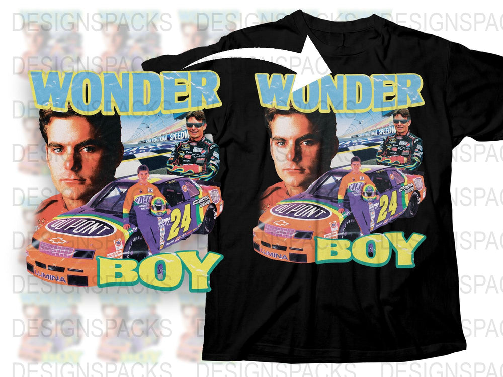 Vintage Wonder Boy Racing T-Shirt, Retro Graphic Tee, NASCAR Inspired, Casual Sports Apparel