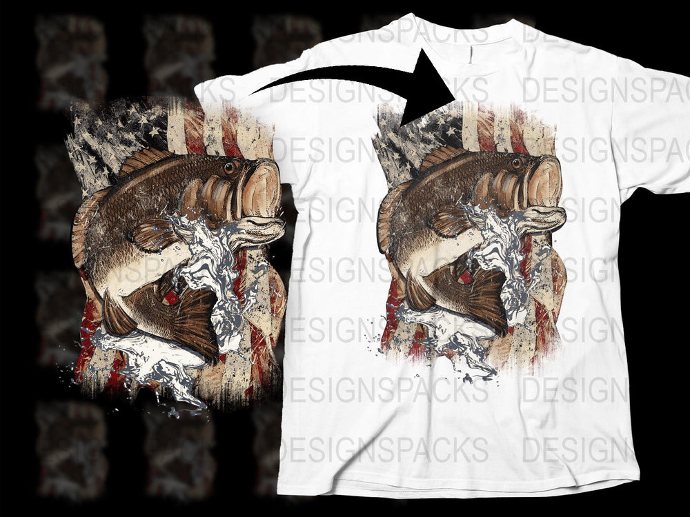 Graphic Bass Fish T-Shirt, Angler Gift, Fishing Tee, Wildlife Artistic Shirt, Unique Fisherman Apparel, Nature Inspired Clothing