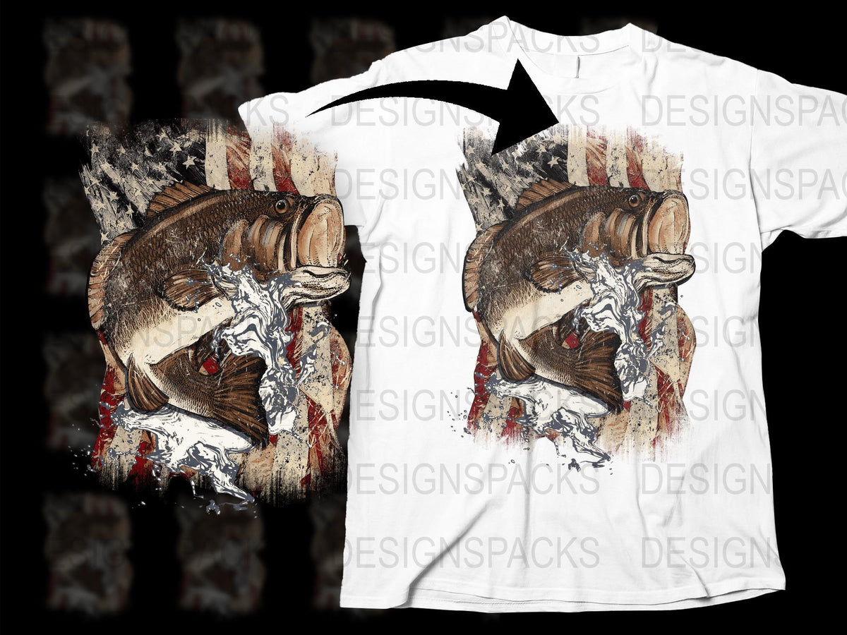 Graphic Bass Fish T-Shirt, Angler Gift, Fishing Tee, Wildlife Artistic Shirt, Unique Fisherman Apparel, Nature Inspired Clothing