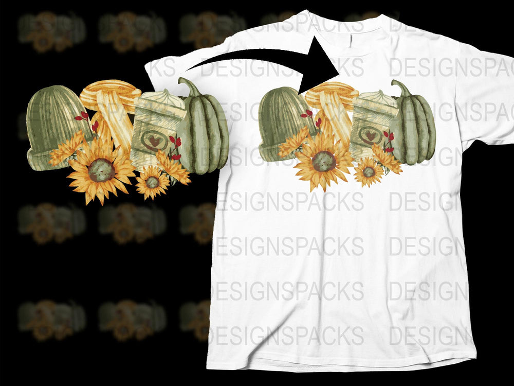 Floral Pumpkin Sunflower T-Shirt, Autumn Harvest Graphic Tee, Thanksgiving Pumpkin Shirt, Fall Festival Clothing