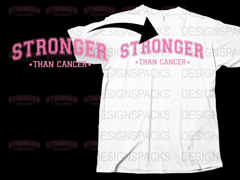 Stronger Than Cancer Awareness T-Shirt, Pink Supportive Graphic Tee, Unisex Cancer Survivor Gift