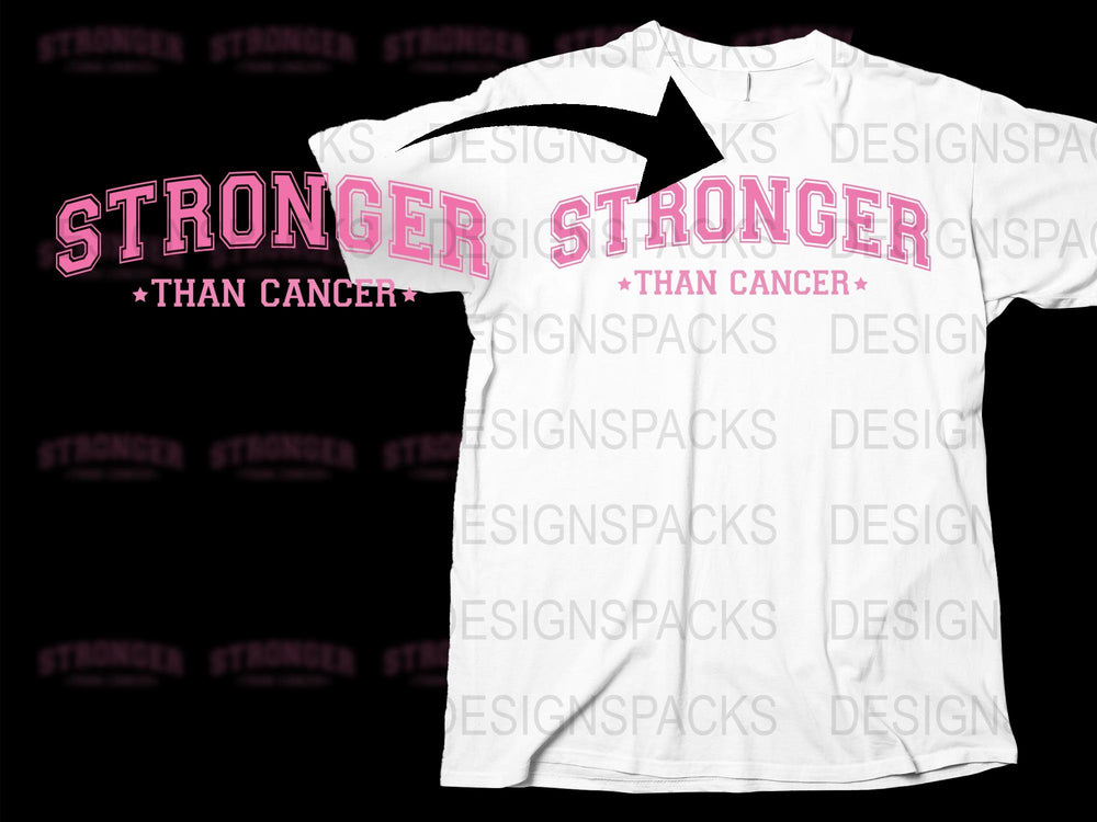 Stronger Than Cancer Awareness T-Shirt, Pink Supportive Graphic Tee, Unisex Cancer Survivor Gift