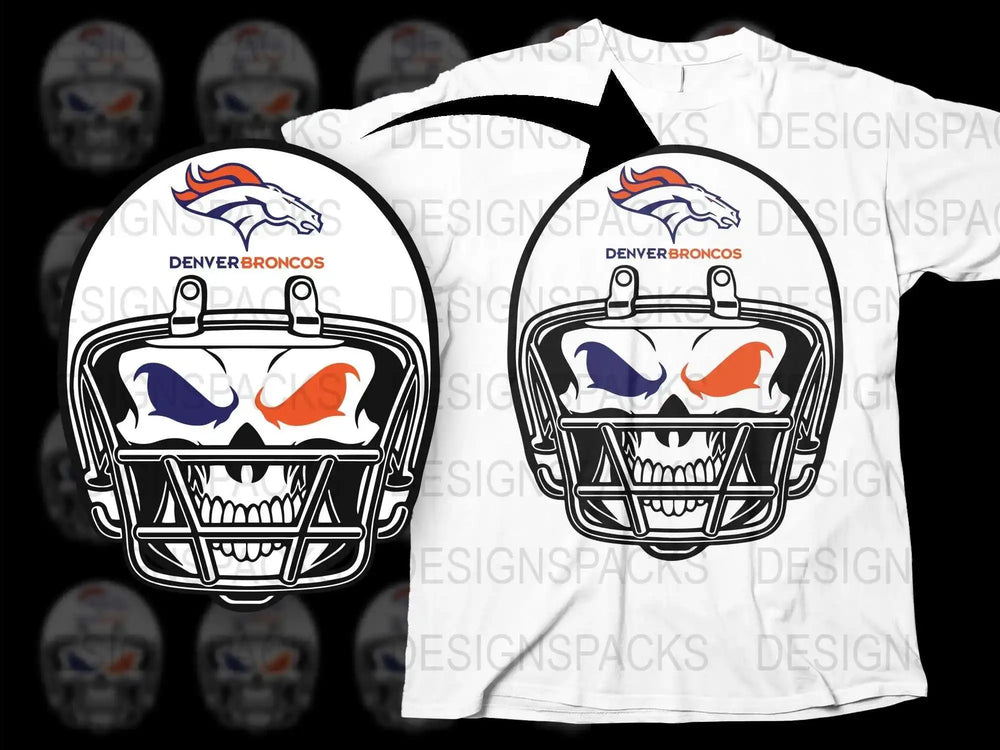 Denver Broncos Helmet T-Shirt, NFL Football Fan Gear, Graphic Tee for Men and Women