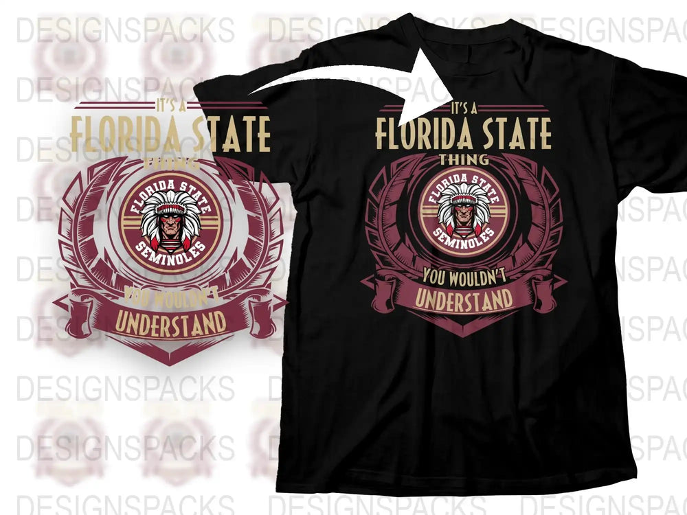Florida State Graphic T-Shirt, Vintage Seminole Logo, Unisex Black Tee, Sports Fan Apparel, Collegiate Style Top