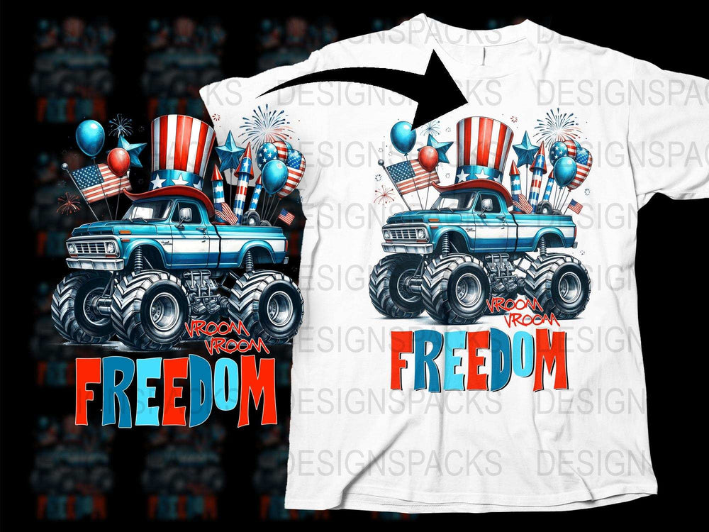 Patriotic Truck T-Shirt, Vintage American Flag, Fourth of July Freedom Tee, Retro USA Independence Day Gift Shirt